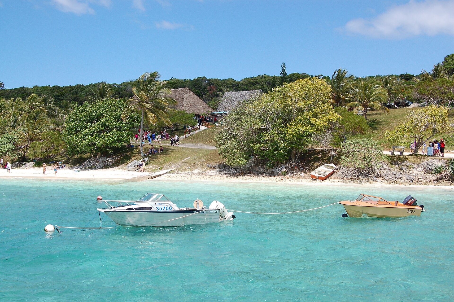 View of the waterfront at Easo, Santal Bay, Lifou, New Caledonia.